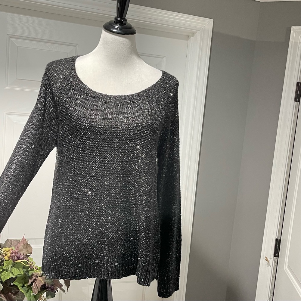 🆕 Apt.9 Black Silver Metallic Sweater - Size PL